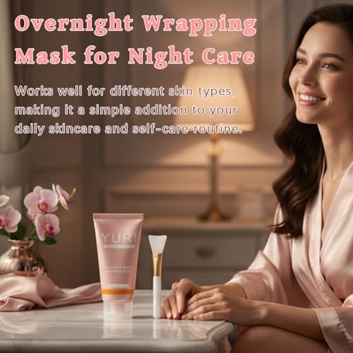 YURI Collagen Mask, Collagen Night Wrapping Mask, Collagen Overnight Glass Skin Peel Off Face Mask, Elasticity & Hydration Care, Restored Balance & Ongoing Renewal, All Skin Types Skincare(2.53 FL.OZ)