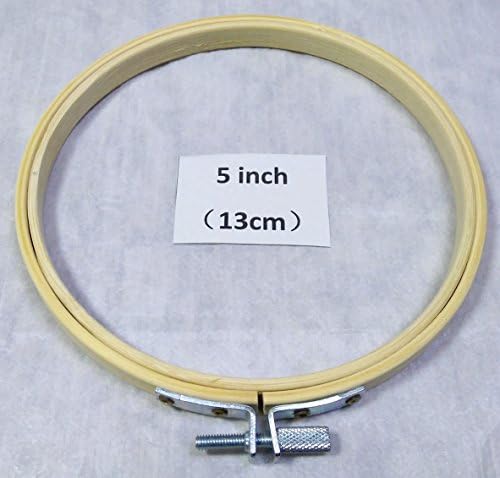 JiangQiao Embroidery Hoop Tambour Bamboo Circle Ring Round Frame for Cross Stitch DIY Craft (5 inch)