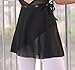 WOOSUN Women Girls Chiffon Ballet Skirt Dance Wrap Skirt Adjustable Waist Tie Ballet Skirts 38cm (Black)