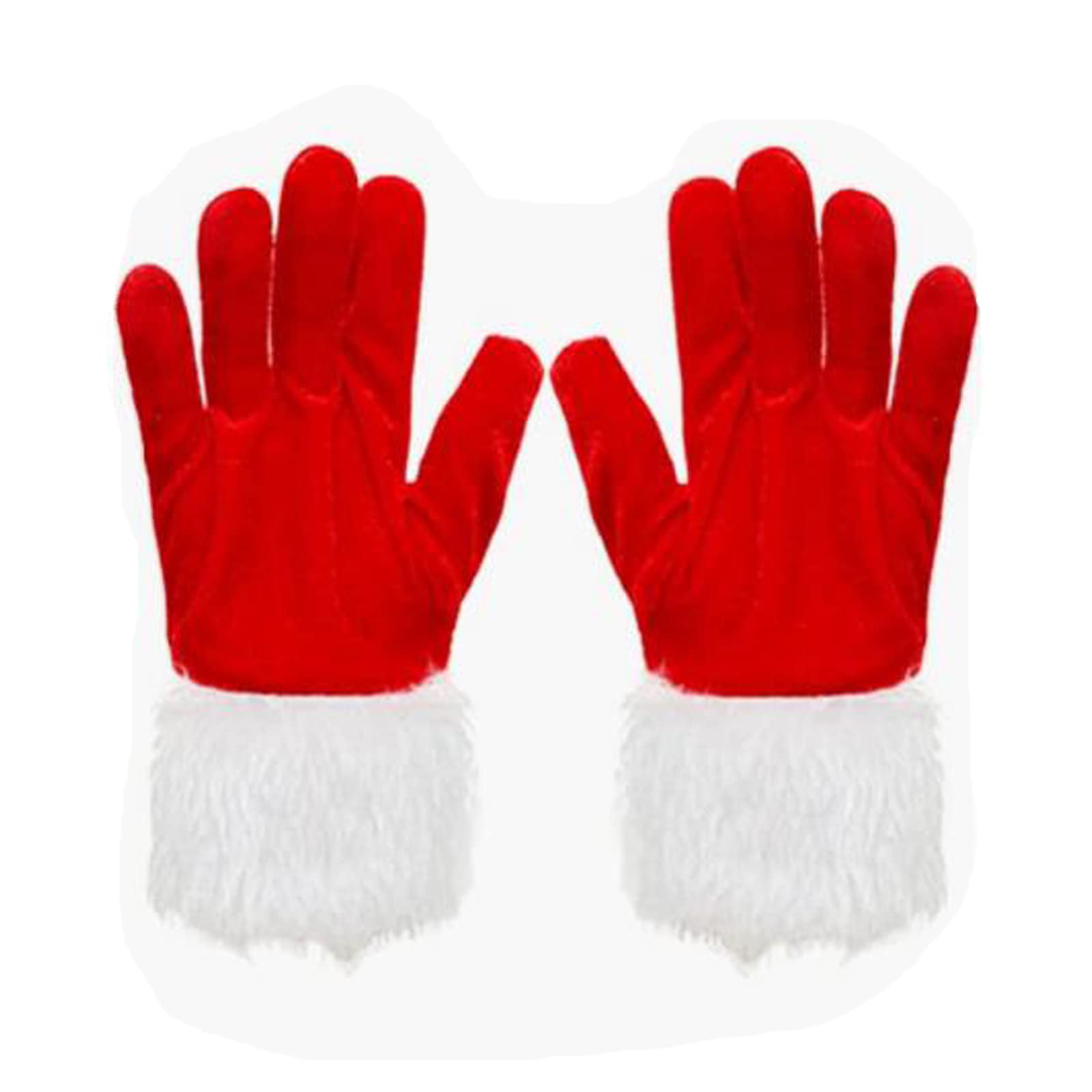 Women's Santa Gloves Christmas Santa Claus Gloves Costume Red Velvet Gloves Santa Accessories for Costumes Women Halloween Formal Cosplay Party Gloves Christmas Costume Supplies Xmas Furry Gloves