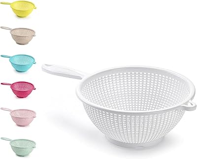Plastific 24cm Plastic Colander with Handles White 4-Pack Collapsible