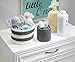 mDesign Hand Knit Round Toy Storage Organizer Basket Bins, for Stuffed Animals, Blocks, Dolls, Costumes, Folds Flat for Compact Storage � Set of 2, Large and Small Containers, Gray and Gray/White