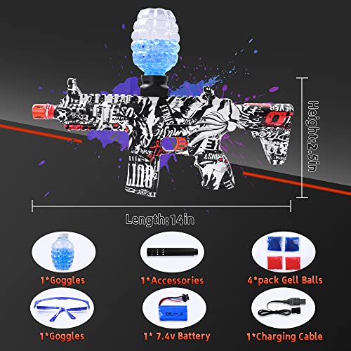 Electric Gel Ball Blaster, M4A1 Automatic Splatter Ball Blaster with 40000 Water Balls, Gel
