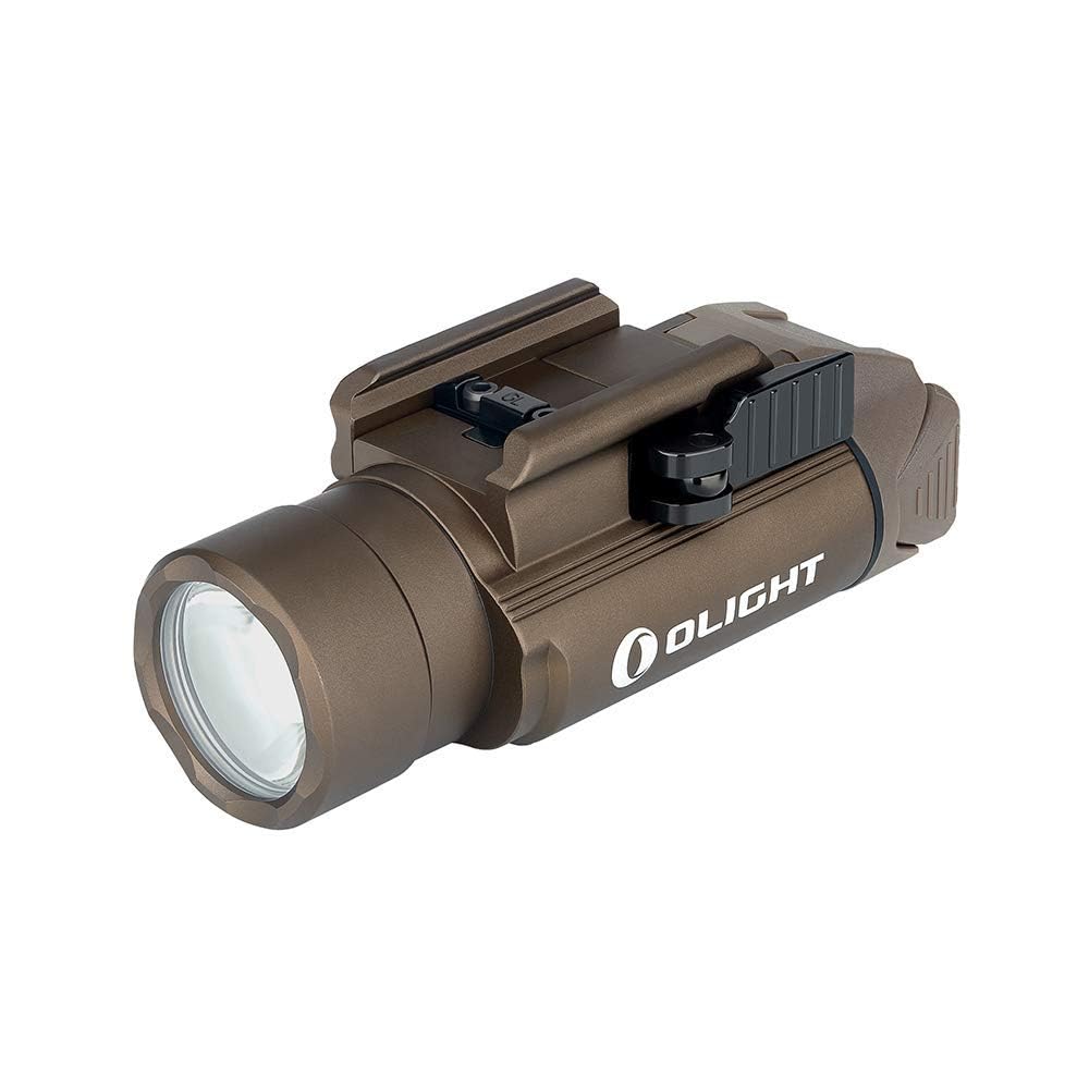OLIGHT PL-Pro Valkyrie 1500 Lumens Rechargeable LED Rail-Mounted Light for Field Searching with Rail Adapter, MCC Special Charging Cable (Desert Tan)