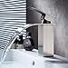 FAUMIX Single Handle Bathroom Vanity Sink Faucet Lavatory Waterfall Mixer Tap, Brushed Nickel