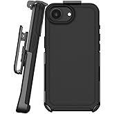 BELTRON Case with Belt Clip for iPhone 16E, Industrial Strength, Military-Grade Protection, Hybrid Case Compatible with Magsafe (Jet Black)