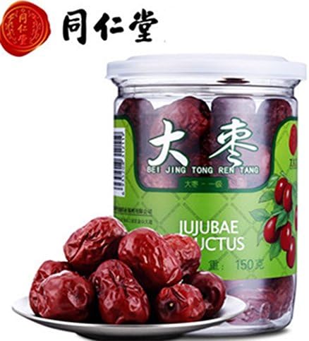 Tong Ren Tang Organic Dried Fruit Jujube Chinese Red Dates Healthy Snack Food 150g （5.3OZ)