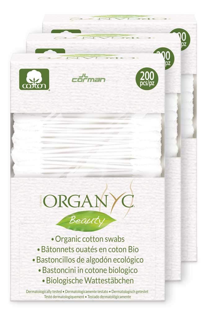 Organ(y) c 100% Certified Organic Cotton Buds - Biodegradable Packaging - 4 Packs of 200 (800 Total)
