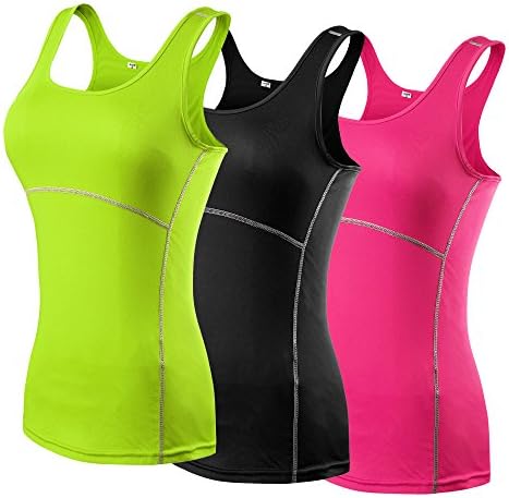Secofly Women's 3 Pack Base Layer Racerback Tank Top