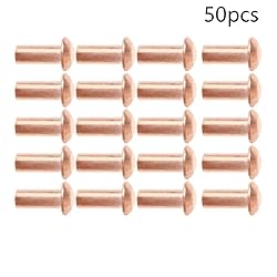 Aicosineg 50pcs 0.47" Length Copper Solid Rivets M5