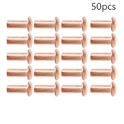 Aicosineg 50pcs 0.47" Length Copper Solid Rivets M5