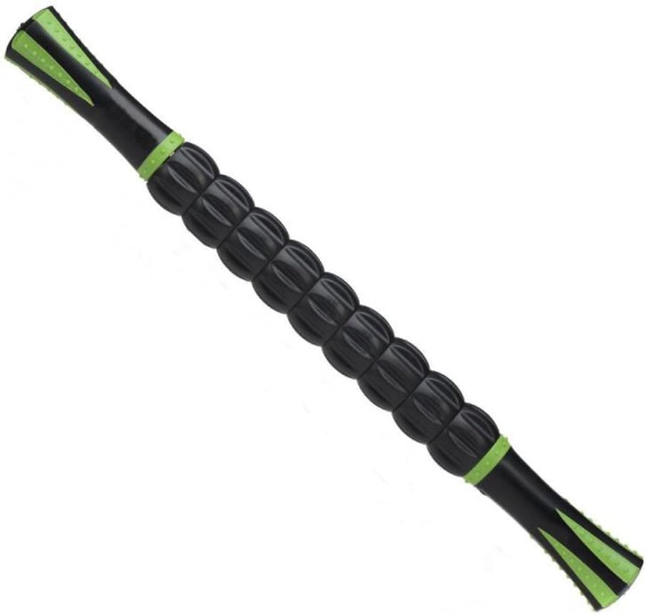 Mmhdz Massage Roller Stick, Massage Stick Travel Muscle Super Massage for Calves, Legs, Back & Recovery Tense Muscles, Cramps & Knots (Black + Green)