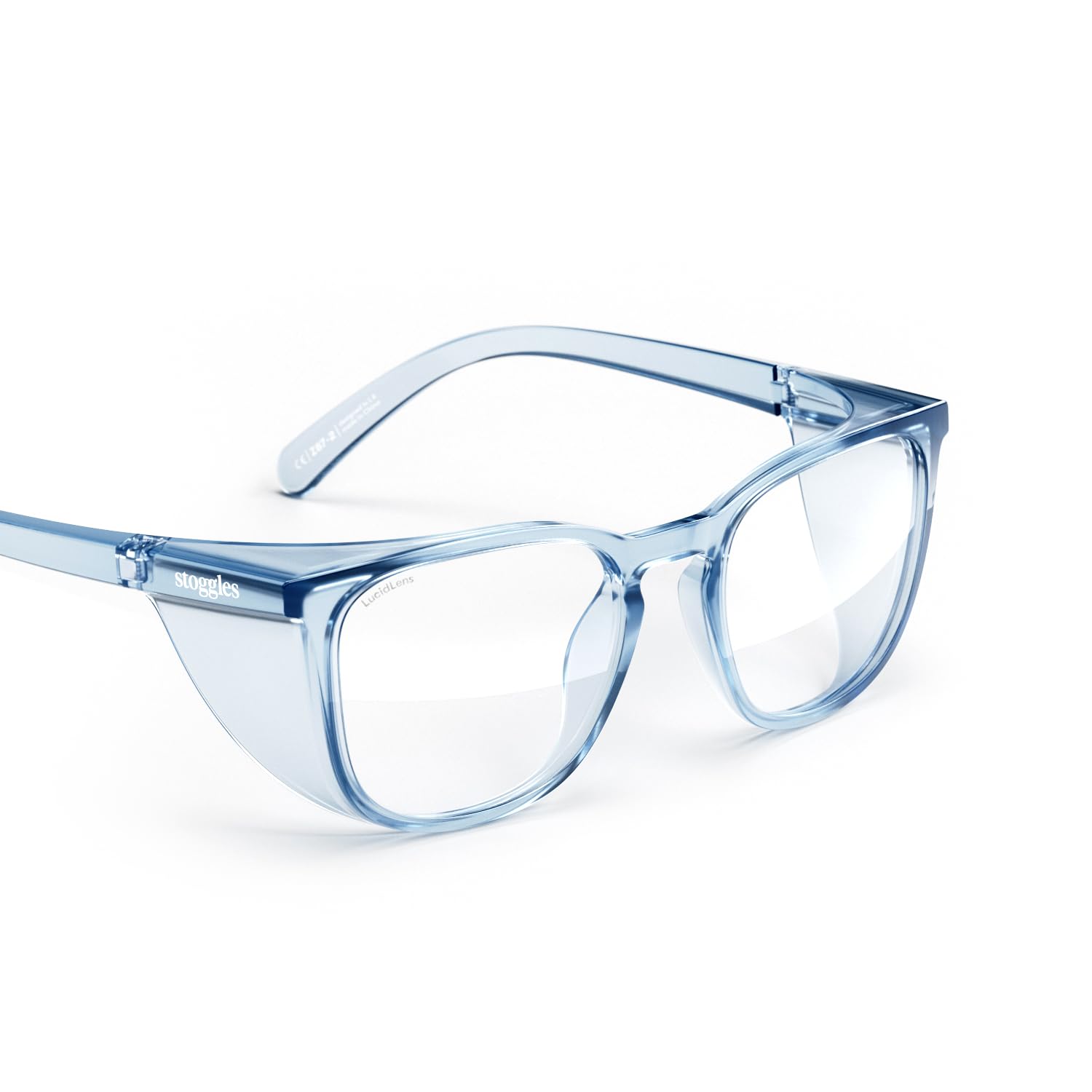 Photo 1 of Stoggles Square Z87.1 Certified Polycarbonate Wide Fit Safety Glasses, Scratch & Shatter-Proof, Blue-Light & UV Blocking Lens, Top & Side Shields, Anti-Fog Dip Coated, Protective & Stylish Eyewear
