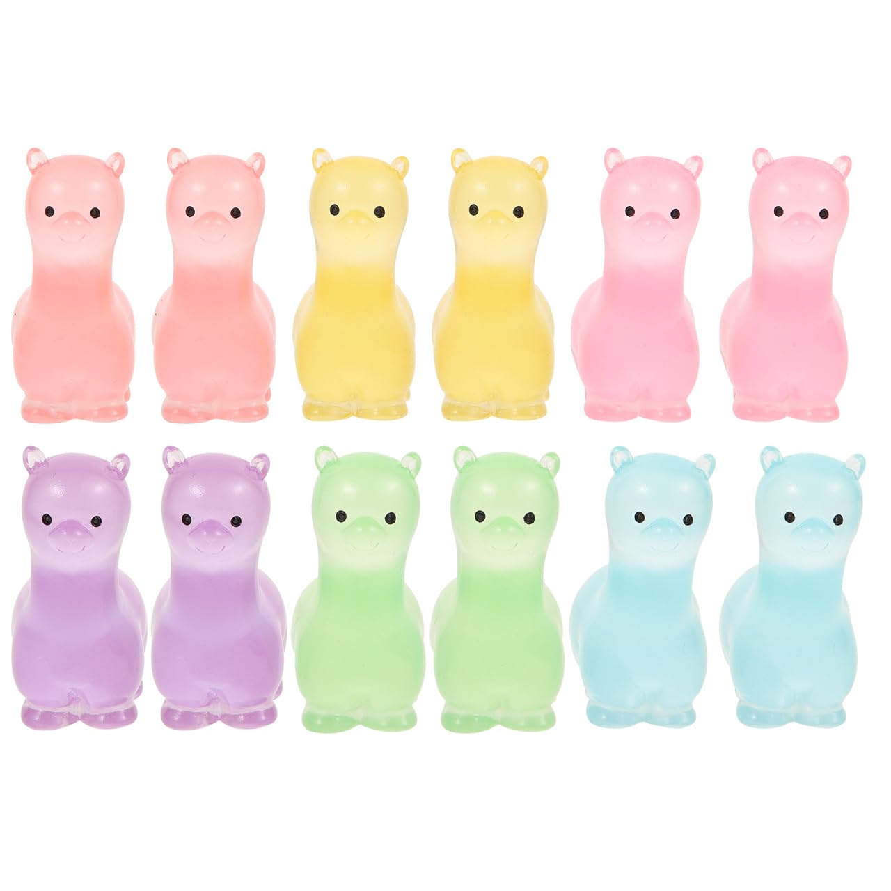 ifundom 12Pcs Glow in the Dark Miniature Alpaca Figurines Resin Animals for Fairy Garden Bonsai Micro Landscape Decoration