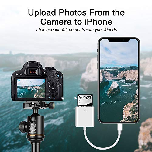 SD Card Reader for iPhone/iPad/Camera,Trail Camera viewer Micro SD Card Adapter Support iOS System Portable Memory Card Reader is a Witness to Your Good Times(White)