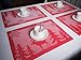 Presence Home Christmas Holiday Placemats - Set of 4 - Washable and Stain Resistant (4, Holiday Red)