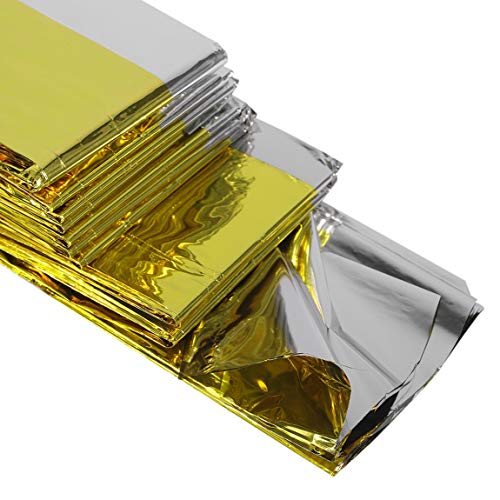 Portable Multifunctional Emergency Blanket Lifesaving Thermal Insulation Sunscreen Blanket Gold Silver Double Color - Thumbnail 4
