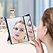 INTEY Travel Makeup Mirror Lighted LED Mirror Portable & Tri Foldable Cosmetic Vanity Mirror (Black)