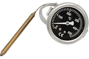 MATYASIGO Pizza Oven Electric Oven Bread Kiln Thermometer Pointer Temperature Display 500 Degrees 304 Stainless Steel Temperature Gauge