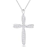NINAMAID 925 Sterling Silver Cross Necklace for Women Mothers Day Gifts Silver Cross Necklaces Womens Jewelry Gifts for Women Mom Her
