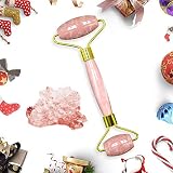 HOMFUL Jade Roller for Face Rose Quartz Roller Jade Face Massager 100% Real Natural Jade Facial Roller Anti Aging Face Roller Massager Best X-mas Gift