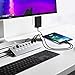 Powered USB 3.0 Hub,Aluminum 8 Port USB Data Charging Hub Splitter with12V/4A Power Adapter,Individual Power Switches and LED Indicators (4.9ft Extended Cable)