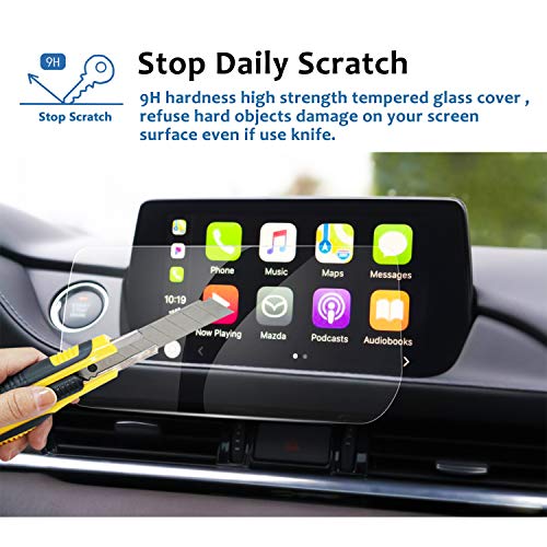 LFOTPP 2018 Mazda 6 8-Inch Car Navigation Screen Protector, Tempered Glass 9H Hardness Audio Infotainment Display Center Touch Protective Film Scratch-Resistant