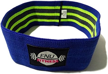 FNU Hip Resistance Circle Loop Bands - Excellent For Exercise, Warm Up And Weight Training - Fabric Circle Design Soft &amp; Non Slip - Size Medium For Extra Resistance, length M-13 (Blue/Green, M)