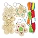 Baker Ross Ltd Wooden Flower Cross Stitch Keyring Kits for Beginners (Pack of 5) Embroidery Set with Thread for Kids