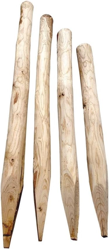 Chestnut/Hazelnut Fence Post - Round Wood Post for Staket Fences - Chestnut Wood Post Stake Natural