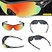 TOREGE Polarized Sports Sunglasses with 5 Interchangeable Lenes for Men Women Cycling Running Driving Fishing Golf Baseball Glasses TR002 (Black&Rainbow Lens)