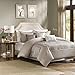 Madison Park Trinity Duvet Cover King/Cal King Size - Taupe, Pieced Duvet Cover Set – 6 Piece – Ultra Soft Microfiber Light Weight Bed Comforter Covers