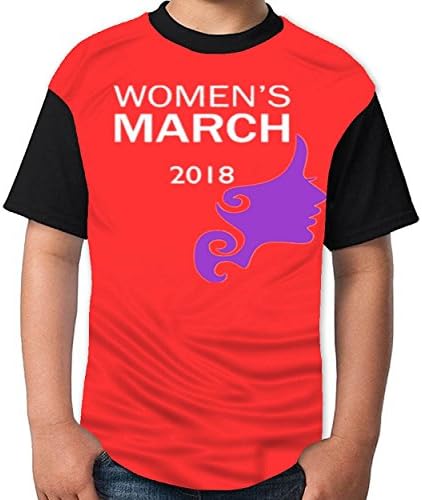 Cozy Women's March 2018 Youth T-Shirt Stylish Good Quality Boys Tee Red