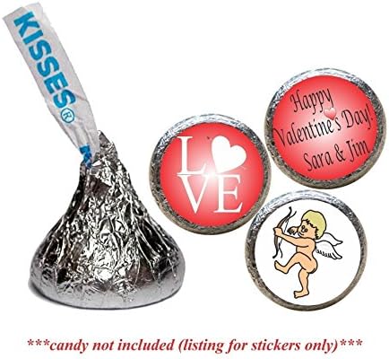 Love Blocks Valentine's Day Stickers for the bottom of chocolate Kisses (set of 108)(RLOVEBlks)