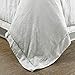 Simple&Opulence 100% Washed Linen Duvet Cover with Embroidered,3 Pieces Soft Farmhouse Comforter Set with Button Closure,1 Duvet Cover and 2 Pillowshams(Queen,Light Grey)