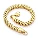 JUSNOVA Stainless Steel Franco Chain Bracelet for Men Women 6mm Wide 8 Inches 3 Colors Set Black Gold Silver