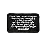 Tactical Combat Bagde Military Hook and Loop Badge Embroidered Velcro Morale Patch - Joshua 1:9 BNW