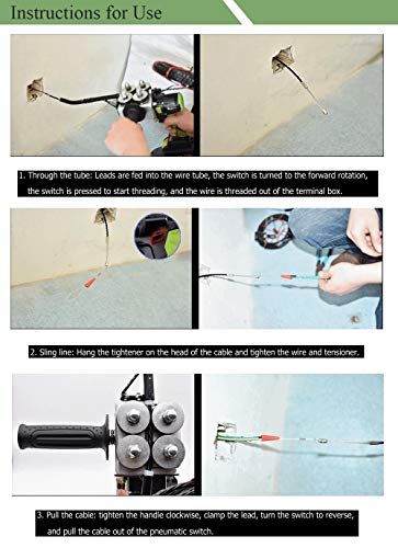 YJINGRUI Electrician Wire Puller Through Wall Electrical Wire Threader Threading Machine Automatic Stringing Wire Machine with 15m Lead Wire