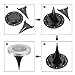 Tomshine Solar Ground Lights Disk Lights Outdoor Waterproof 4 LED Solar Garden Lights for Lawn Yard Deck Patio (Warm White, 4 Pack)