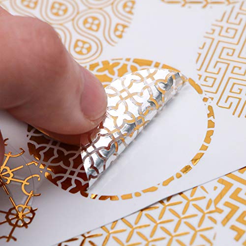 JETEHO 10 Sheets Decorative Envelope Seals Stickers Gold Envelope Stickers Label Stickers