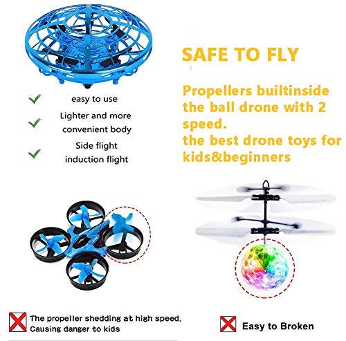 Flying Toys Drones for Kids Adults Hands Free Mini Drones - Easy Indoor Outdoor Flying Ball Drone Toys for Boys Girls - Thumbnail 4