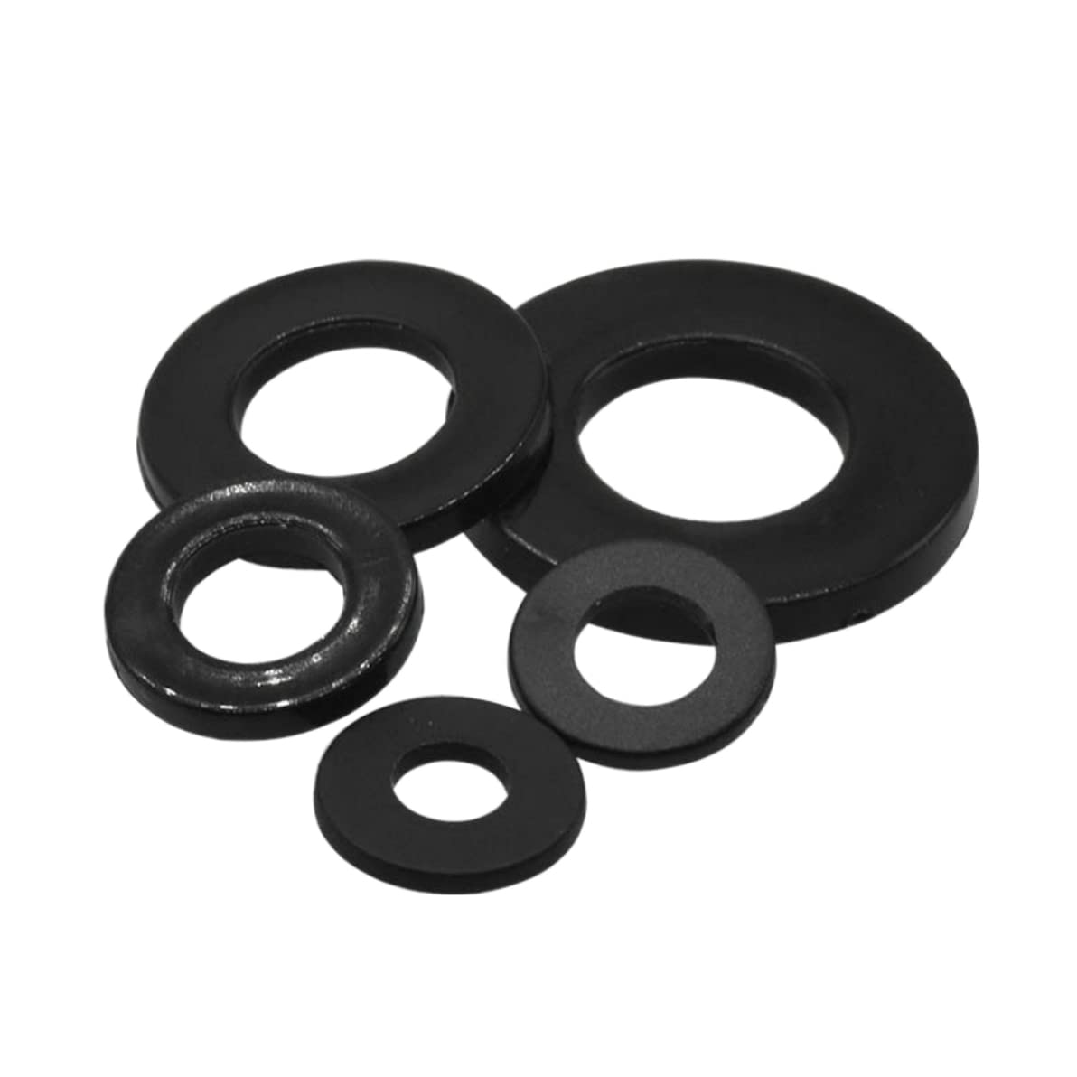 MACHSWON 50 PCS Black Nylon Flat Gasket M18 ID 32mm OD 3mm Thick Plastic Washers Rings Grommets PA66 Nylon Washer Insulating Plastic Washer