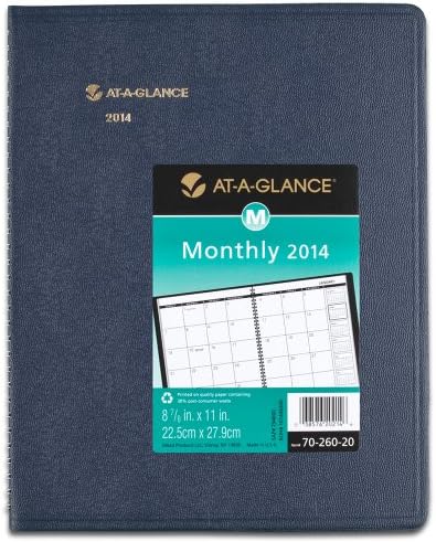 AT-A-GLANCE 2014 Monthly Planner, Blue, 9.5 x 11.38 x .25 Inches (7026020)