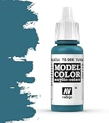 Vallejo Model Color Turquoise 17 ml Acrylic Paint Eyedropper Bottle view 2