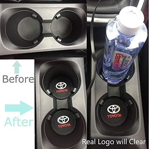 Pumauto 2 Pcs Silicone 2.75 inch Car Interior Accessories Anti Slip Cup Mat Coaster for Toyota Crown,REIZ,Prius,Corolla,Landcruiser,Prado,Coaster,Highlander,PREVIA,Camry,Yaris All Modles