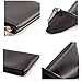 Minimalist Soft PU Leather Pencil Case Handy Travel Organizer Purse Pouch Makeup Bag Black
