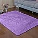 YJ.GWL Soft Shaggy Area Rugs for Bedroom Fluffy Living Room Rugs Nursery Girls Carpets Kids Home Decor Rugs 4 x 5.3 Feet Purple