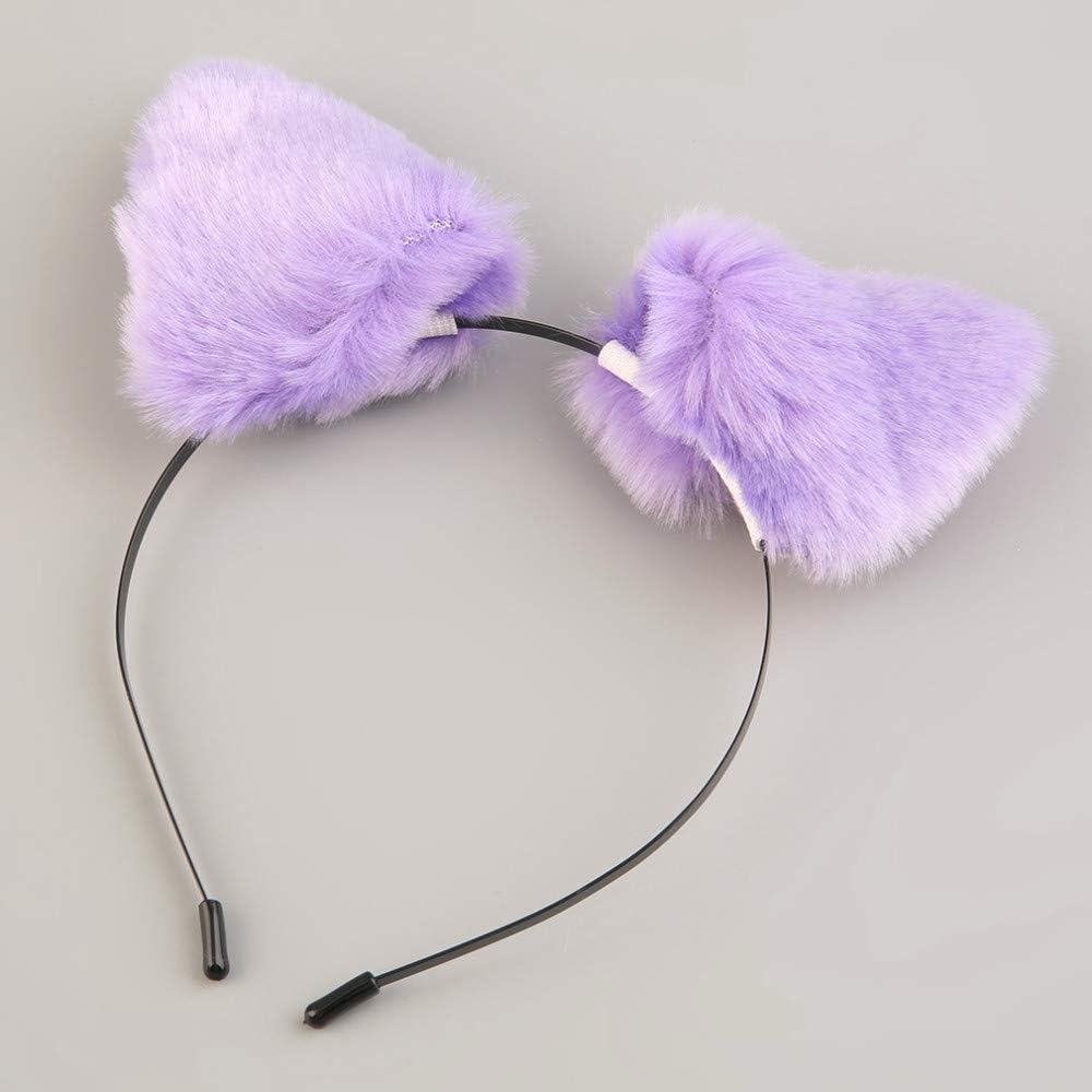 Kawaii Peluche Rosa Orecchie Di Gatto Fascia Realistica