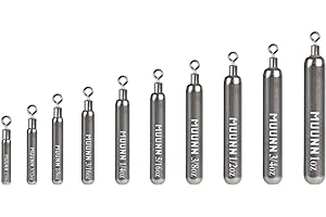 MUUNN 10 Pack Tungsten Free Rig Skinny Drop Shot Weights,Raindrop Free Rig Fishing Sinkers kit for Drop Shot Rig