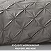 Arachnes Needle Pinch Pleat King Duvet Cover Set, 3 Pieces Unique Pintuck Brushed Microfiber Dark Grey Bedding Set with Zipper and Corner Ties for Decor Bedding Room Style